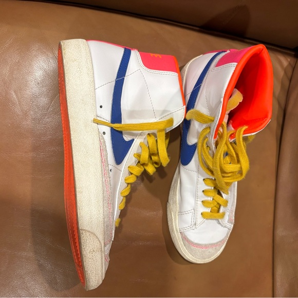 Nike High-Top Sneakers - White, Orange, and Yellow - Picture 2 of 7